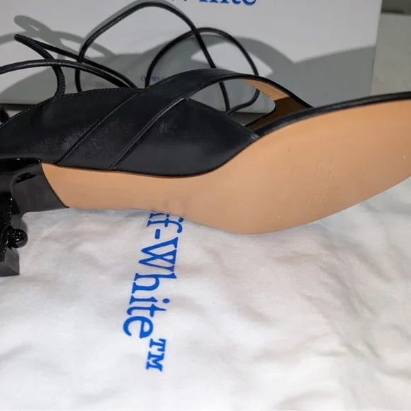 Off-White Black Lollipop lace-up leather sandals - Picture 3 of 11